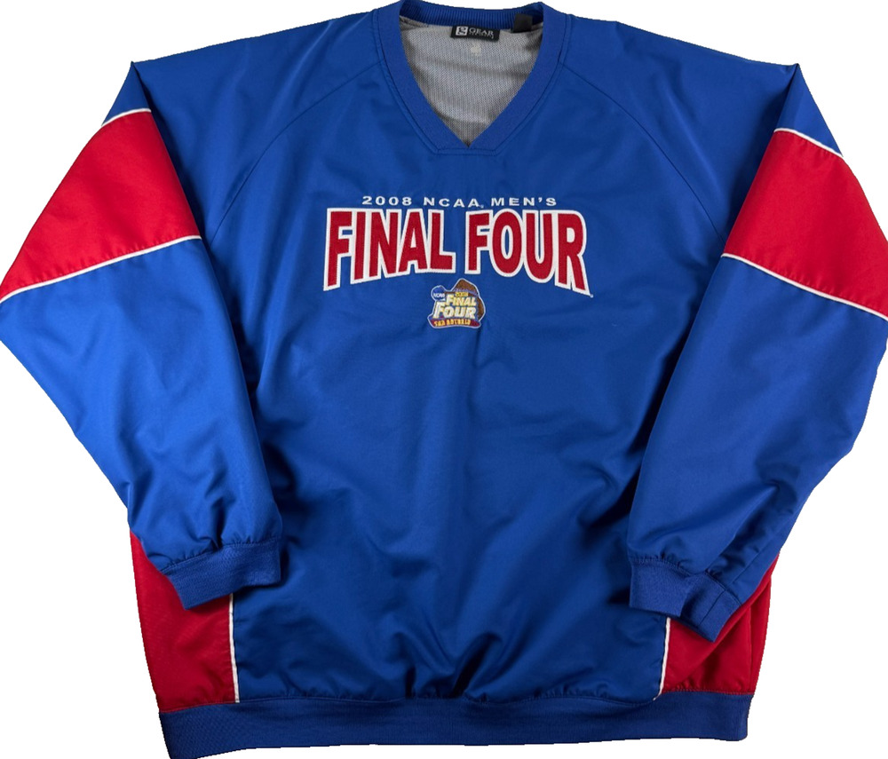 Vintage 2008 NCAA Men's Final Four GEAR For Sports Pullover Sweatshirt 2XL Blue